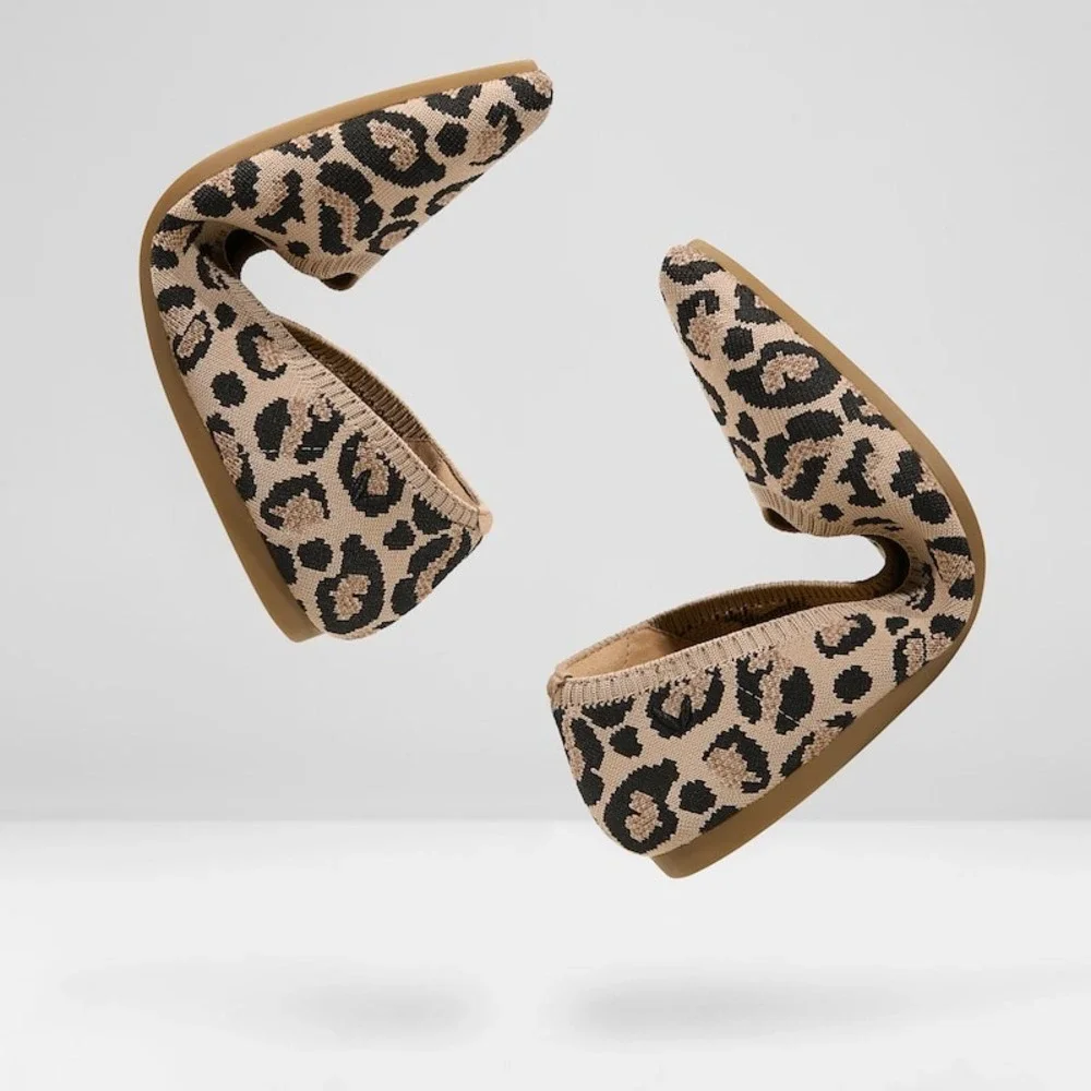 VIVAIA Aria 5º Pointed-Toe Knit Flats Dark Leopard | EU 40.5 / US 9-9.5